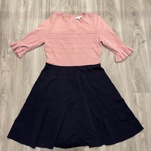 Ted Baker dress worn once. Pink and navy blue.